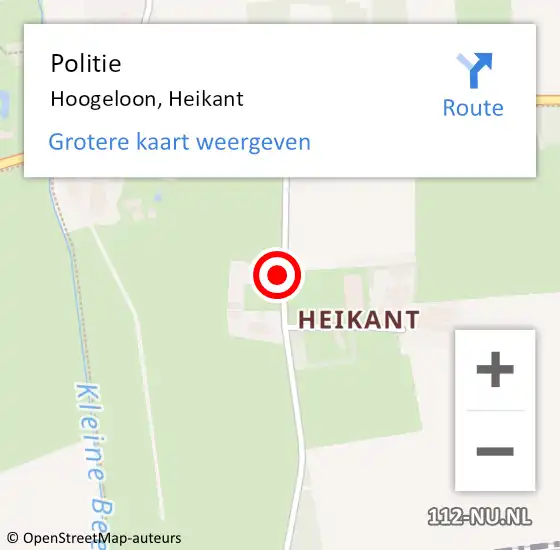 Locatie op kaart van de 112 melding: Politie Hoogeloon, Heikant op 1 juni 2017 17:20