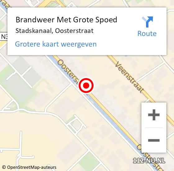 Locatie op kaart van de 112 melding: Brandweer Met Grote Spoed Naar Stadskanaal, Oosterstraat op 1 juni 2017 17:38