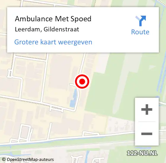 Locatie op kaart van de 112 melding: Ambulance Met Spoed Naar Leerdam, Gildenstraat op 1 juni 2017 18:42