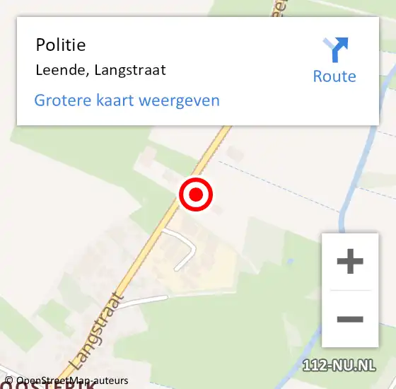 Locatie op kaart van de 112 melding: Politie Leende, Langstraat op 1 juni 2017 19:27