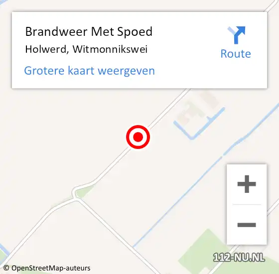 Locatie op kaart van de 112 melding: Brandweer Met Spoed Naar Holwerd, Witmonnikswei op 1 juni 2017 20:19