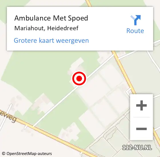 Locatie op kaart van de 112 melding: Ambulance Met Spoed Naar Mariahout, Heidedreef op 1 juni 2017 21:46