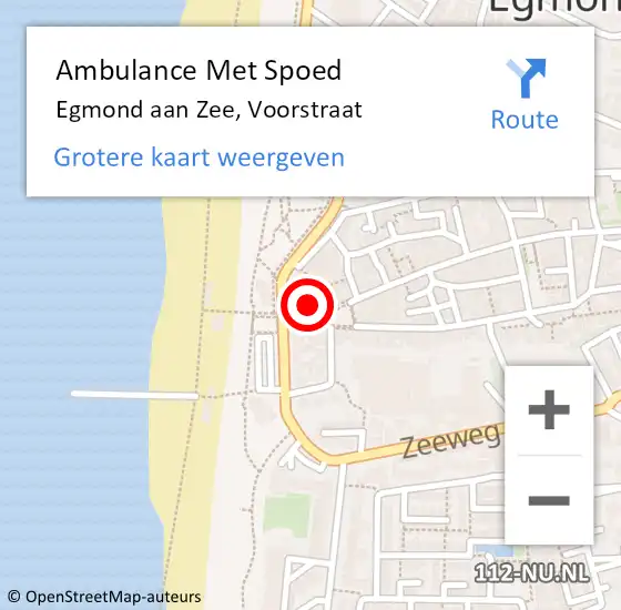 Locatie op kaart van de 112 melding: Ambulance Met Spoed Naar Egmond aan Zee, Voorstraat op 1 juni 2017 22:36