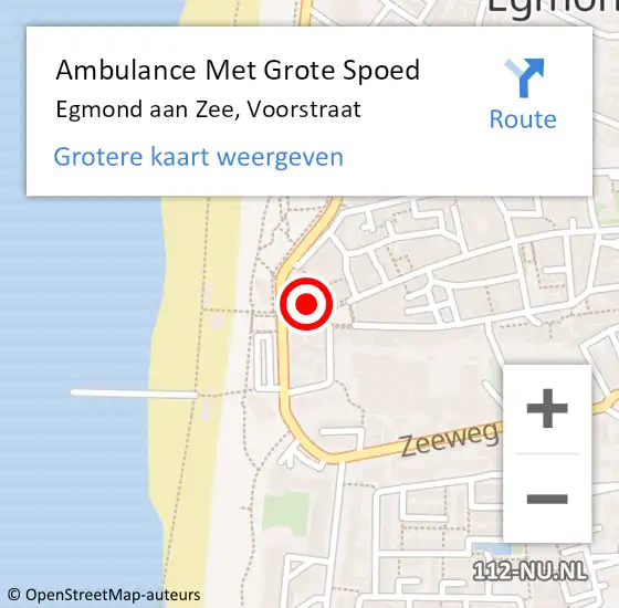 Locatie op kaart van de 112 melding: Ambulance Met Grote Spoed Naar Egmond aan Zee, Voorstraat op 1 juni 2017 22:39