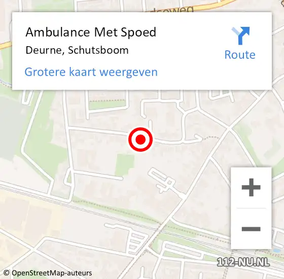 Locatie op kaart van de 112 melding: Ambulance Met Spoed Naar Deurne, Schutsboom op 1 juni 2017 22:51