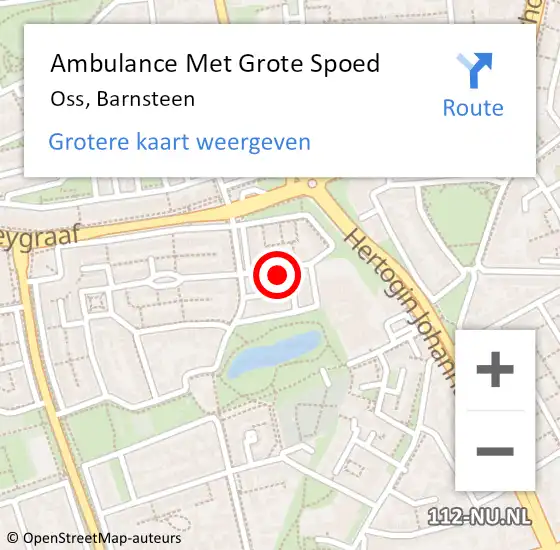 Locatie op kaart van de 112 melding: Ambulance Met Grote Spoed Naar Oss, Barnsteen op 2 juni 2017 06:04