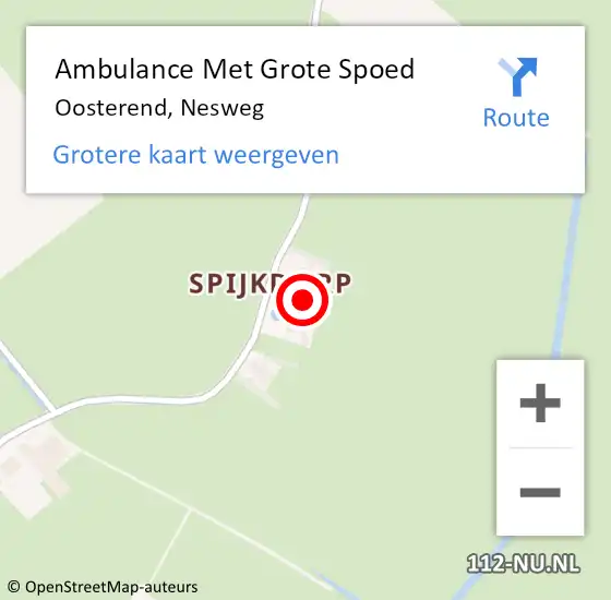 Locatie op kaart van de 112 melding: Ambulance Met Grote Spoed Naar Oosterend, Nesweg op 2 juni 2017 07:57