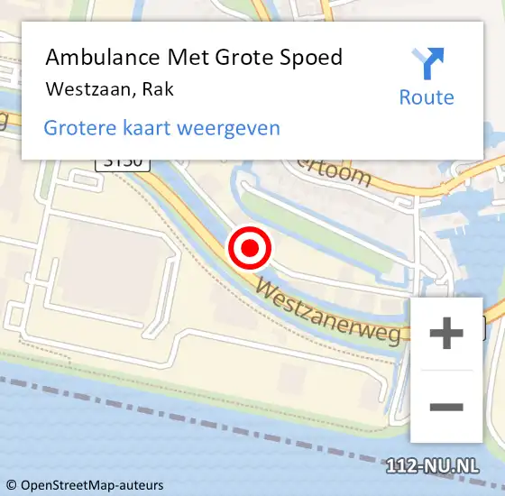 Locatie op kaart van de 112 melding: Ambulance Met Grote Spoed Naar Westzaan, Rak op 2 juni 2017 08:38