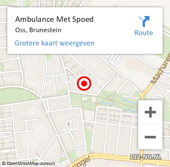 Locatie op kaart van de 112 melding: Ambulance Met Spoed Naar Oss, Brunestein op 2 juni 2017 08:39