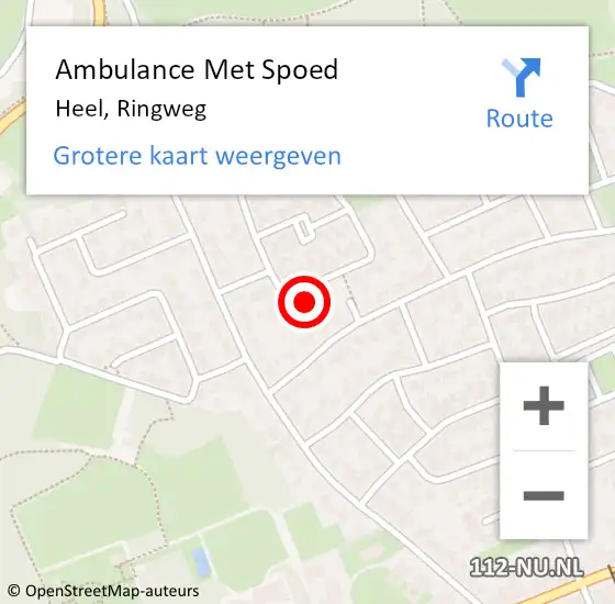 Locatie op kaart van de 112 melding: Ambulance Met Spoed Naar Heel, Ringweg op 2 juni 2017 08:46