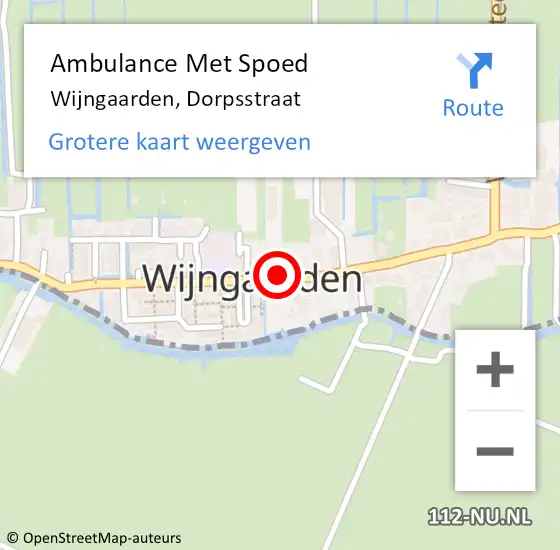 Locatie op kaart van de 112 melding: Ambulance Met Spoed Naar Wijngaarden, Dorpsstraat op 2 juni 2017 09:26