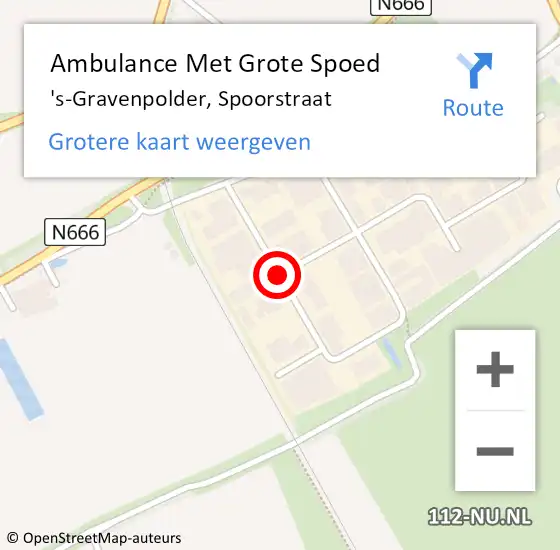 Locatie op kaart van de 112 melding: Ambulance Met Grote Spoed Naar 's-Gravenpolder, Spoorstraat op 2 juni 2017 10:00