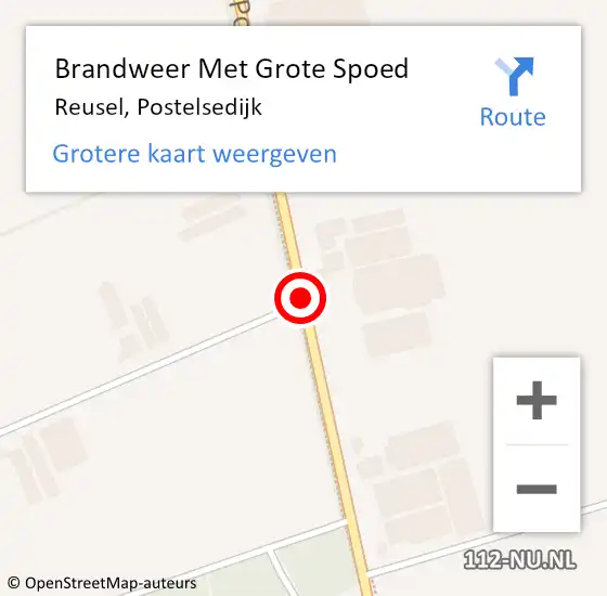 Locatie op kaart van de 112 melding: Brandweer Met Grote Spoed Naar Reusel, Postelsedijk op 2 juni 2017 10:18