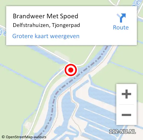 Locatie op kaart van de 112 melding: Brandweer Met Spoed Naar Delfstrahuizen, Tjongerpad op 2 juni 2017 11:55