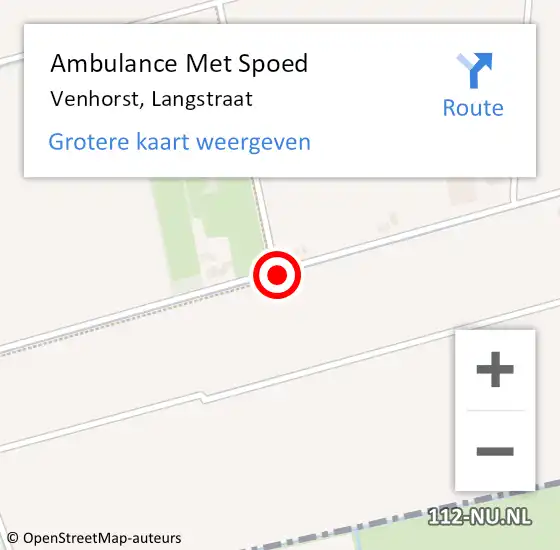 Locatie op kaart van de 112 melding: Ambulance Met Spoed Naar Venhorst, Langstraat op 2 juni 2017 12:54