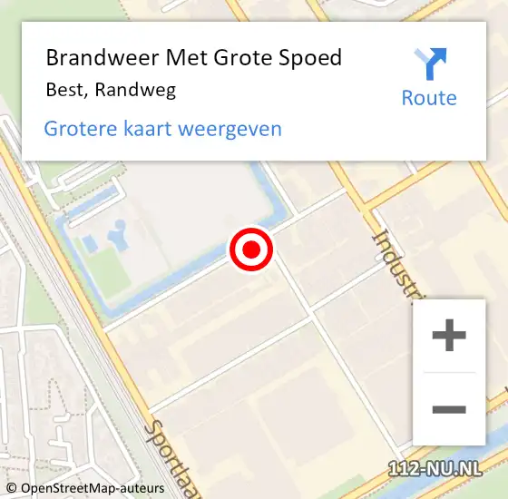 Locatie op kaart van de 112 melding: Brandweer Met Grote Spoed Naar Best, Randweg op 2 juni 2017 14:45