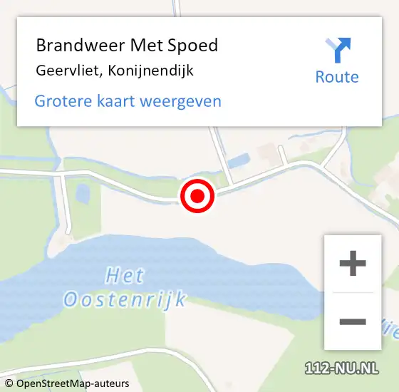 Locatie op kaart van de 112 melding: Brandweer Met Spoed Naar Geervliet, Konijnendijk op 2 juni 2017 15:14