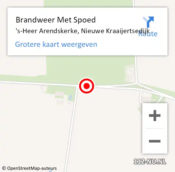 Locatie op kaart van de 112 melding: Brandweer Met Spoed Naar 's-Heer Arendskerke, Nieuwe Kraaijertsedijk op 2 juni 2017 16:22