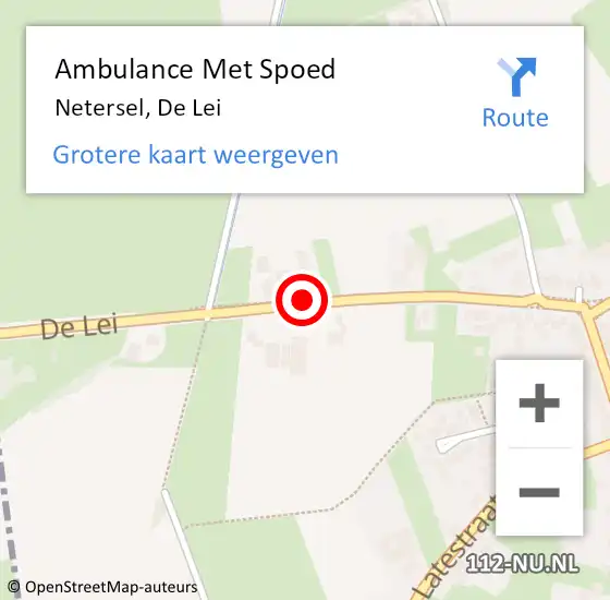 Locatie op kaart van de 112 melding: Ambulance Met Spoed Naar Netersel, De Lei op 2 juni 2017 16:51
