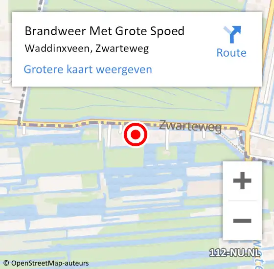 Locatie op kaart van de 112 melding: Brandweer Met Grote Spoed Naar Waddinxveen, Zwarteweg op 2 juni 2017 16:52