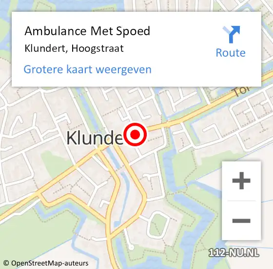 Locatie op kaart van de 112 melding: Ambulance Met Spoed Naar Klundert, Hoogstraat op 2 juni 2017 17:59