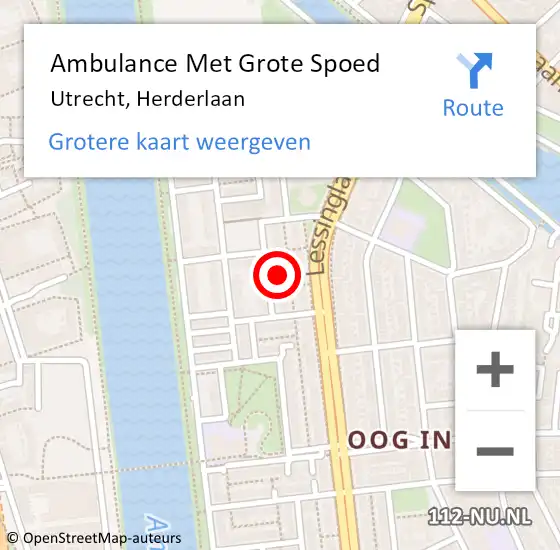 Locatie op kaart van de 112 melding: Ambulance Met Grote Spoed Naar Utrecht, Herderlaan op 2 juni 2017 18:34