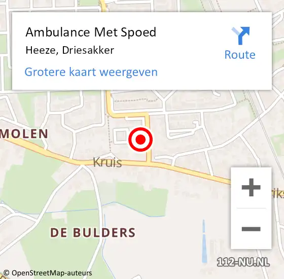 Locatie op kaart van de 112 melding: Ambulance Met Spoed Naar Heeze, Driesakker op 2 juni 2017 19:35