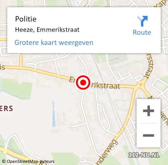 Locatie op kaart van de 112 melding: Politie Heeze, Emmerikstraat op 2 juni 2017 19:37