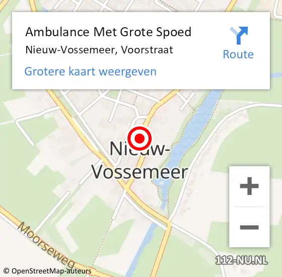 Locatie op kaart van de 112 melding: Ambulance Met Grote Spoed Naar Nieuw-Vossemeer, Voorstraat op 2 juni 2017 19:52