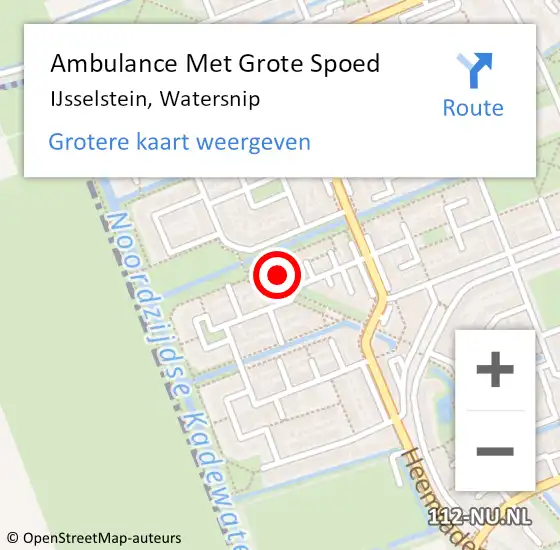 Locatie op kaart van de 112 melding: Ambulance Met Grote Spoed Naar IJsselstein, Watersnip op 2 juni 2017 20:32