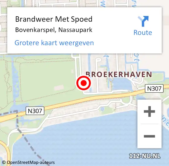 Locatie op kaart van de 112 melding: Brandweer Met Spoed Naar Bovenkarspel, Nassaupark op 2 juni 2017 20:38