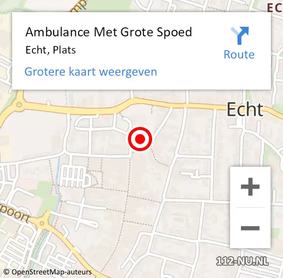 Locatie op kaart van de 112 melding: Ambulance Met Grote Spoed Naar Echt, Plats op 2 juni 2017 22:21