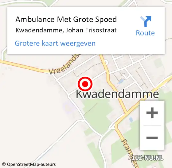 Locatie op kaart van de 112 melding: Ambulance Met Grote Spoed Naar Kwadendamme, Johan Frisostraat op 2 juni 2017 22:33