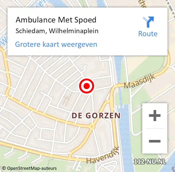 Locatie op kaart van de 112 melding: Ambulance Met Spoed Naar Schiedam, Wilhelminaplein op 2 juni 2017 22:52