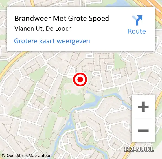 Locatie op kaart van de 112 melding: Brandweer Met Grote Spoed Naar Vianen, De Looch op 2 juni 2017 22:54