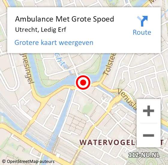 Locatie op kaart van de 112 melding: Ambulance Met Grote Spoed Naar Utrecht, Ledig Erf op 2 juni 2017 23:16