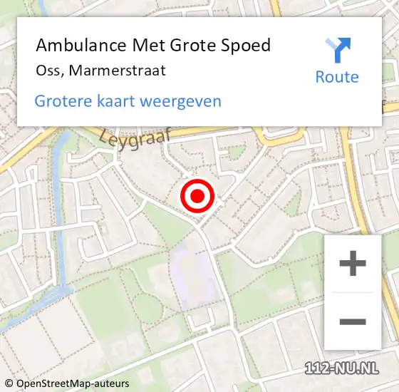 Locatie op kaart van de 112 melding: Ambulance Met Grote Spoed Naar Oss, Marmerstraat op 2 juni 2017 23:17