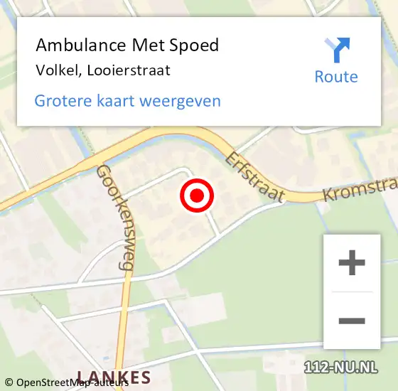 Locatie op kaart van de 112 melding: Ambulance Met Spoed Naar Volkel, Looierstraat op 2 juni 2017 23:37