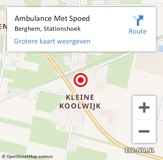 Locatie op kaart van de 112 melding: Ambulance Met Spoed Naar Berghem, Stationshoek op 3 juni 2017 00:11