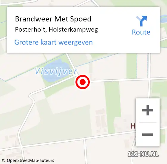 Locatie op kaart van de 112 melding: Brandweer Met Spoed Naar Posterholt, Holsterkampweg op 3 juni 2017 00:19