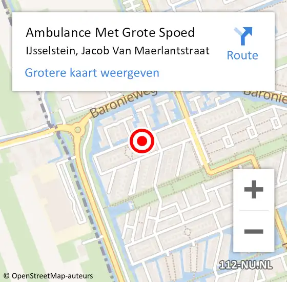 Locatie op kaart van de 112 melding: Ambulance Met Grote Spoed Naar IJsselstein, Jacob Van Maerlantstraat op 3 juni 2017 00:45