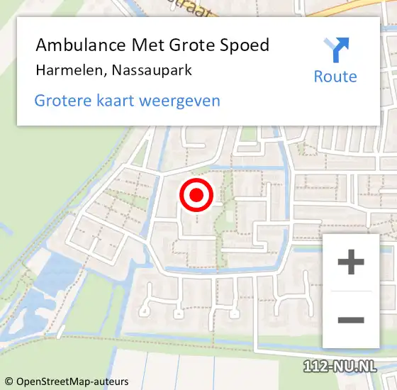 Locatie op kaart van de 112 melding: Ambulance Met Grote Spoed Naar Harmelen, Nassaupark op 3 juni 2017 01:29