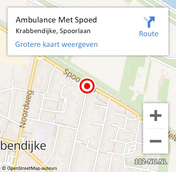 Locatie op kaart van de 112 melding: Ambulance Met Spoed Naar Krabbendijke, Spoorlaan op 3 juni 2017 02:21