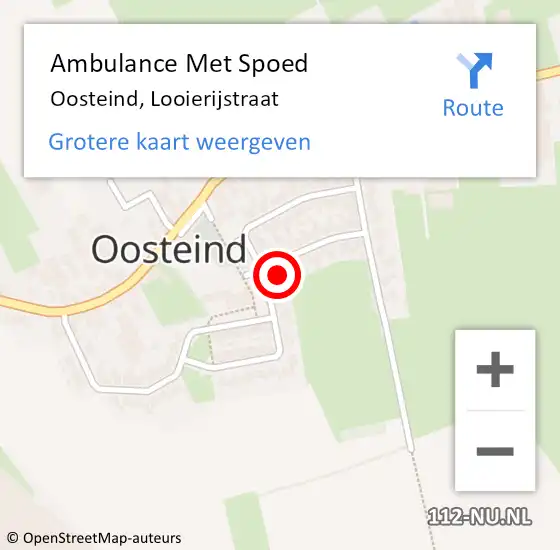 Locatie op kaart van de 112 melding: Ambulance Met Spoed Naar Oosteind, Looierijstraat op 3 juni 2017 02:38