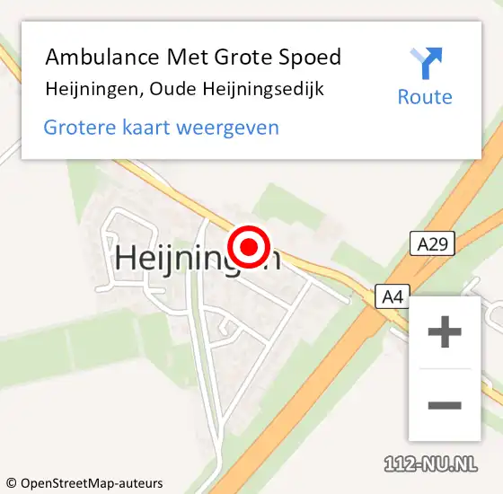 Locatie op kaart van de 112 melding: Ambulance Met Grote Spoed Naar Heijningen, Oude Heijningsedijk op 3 juni 2017 02:43