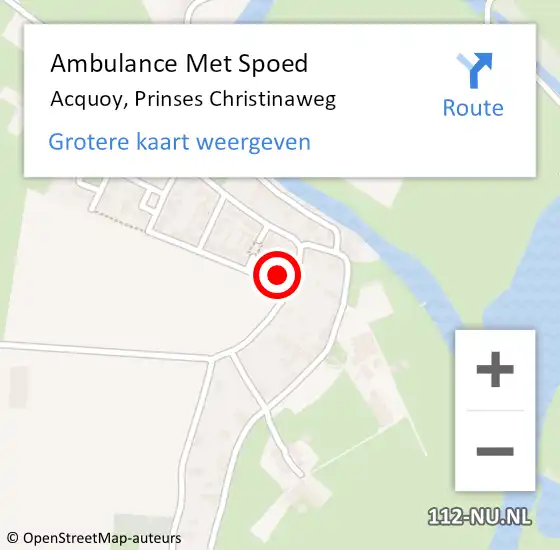 Locatie op kaart van de 112 melding: Ambulance Met Spoed Naar Acquoy, Prinses Christinaweg op 3 juni 2017 02:50