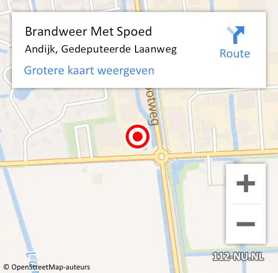 Locatie op kaart van de 112 melding: Brandweer Met Spoed Naar Andijk, Gedeputeerde Laanweg op 3 juni 2017 07:12