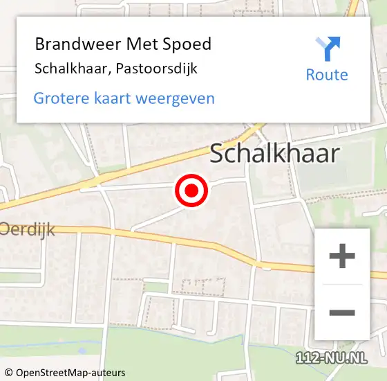 Locatie op kaart van de 112 melding: Brandweer Met Spoed Naar Schalkhaar, Pastoorsdijk op 3 juni 2017 07:20