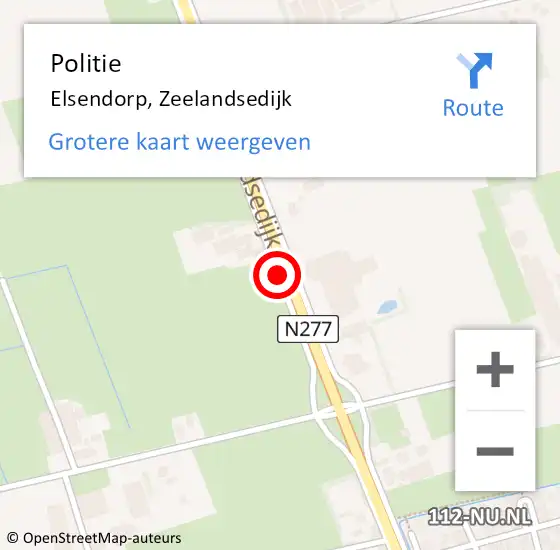 Locatie op kaart van de 112 melding: Politie Elsendorp, Zeelandsedijk op 3 juni 2017 07:22
