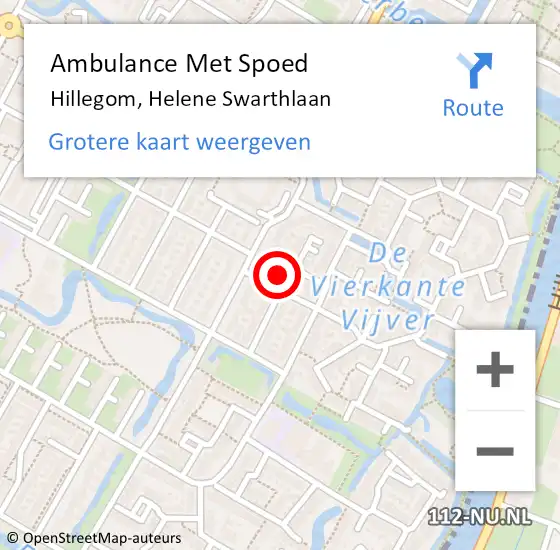 Locatie op kaart van de 112 melding: Ambulance Met Spoed Naar Hillegom, Helene Swarthlaan op 3 juni 2017 07:31